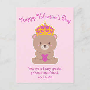 Postal Princesa especial del Beary Real Rosa Cute Kawaii