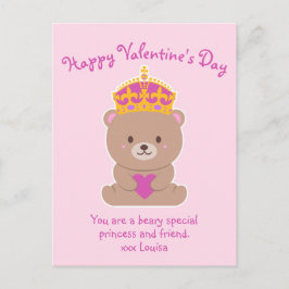 Postal Princesa especial del Beary Real Rosa Cute Kawaii