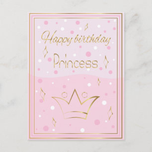 Postal Princesa feliz de cumpleaños
