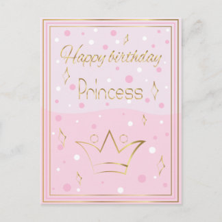 Postal Princesa feliz de cumpleaños