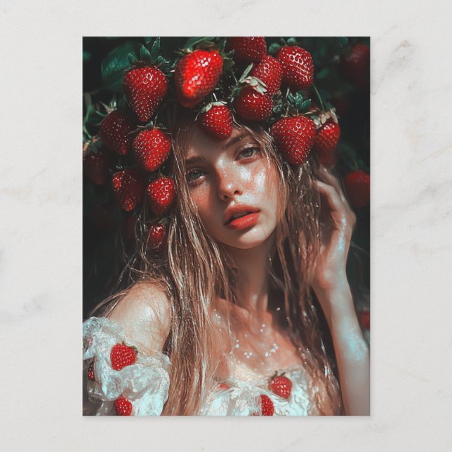 Postal Princesa Fresa Arte Fantástico (Anverso)