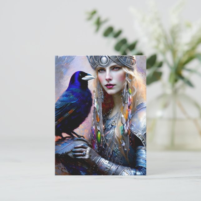 Postal Princesa guerrera celta (Anverso de pie)