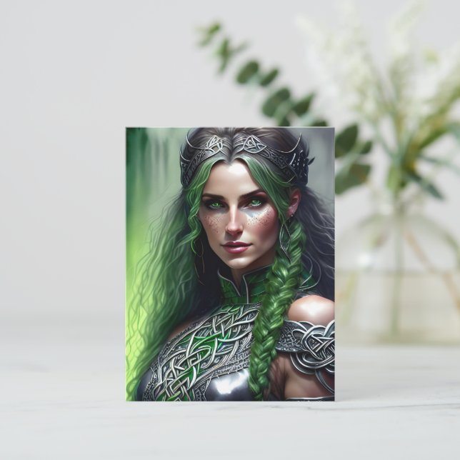 Postal princesa guerrera celta (Anverso de pie)