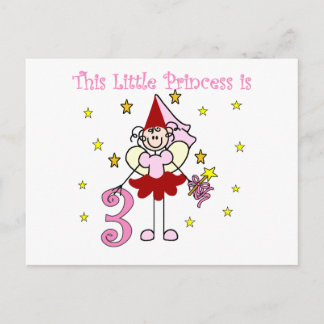Postal Princesa Hada Tercer Camisetas de Cumpleaños y Reg