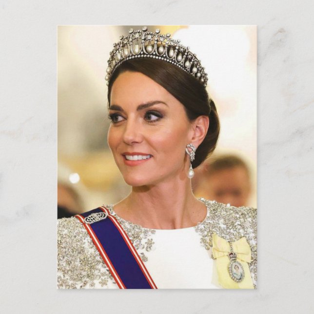 Postal Princesa Kate blanca estilizada (Anverso)