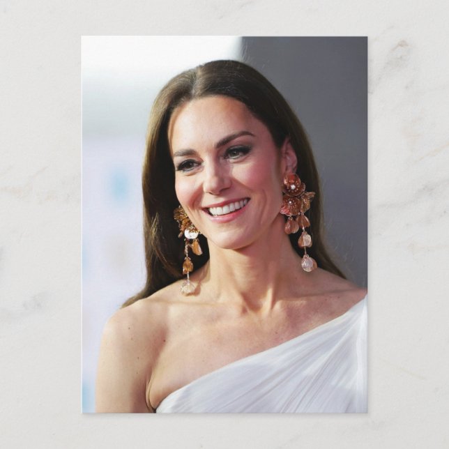 Postal Princesa Kate estilizada de blanco (Anverso)