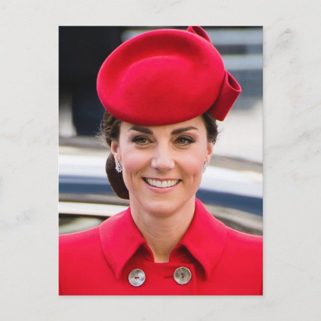 Postal Princesa Kate roja estilizada (Anverso)