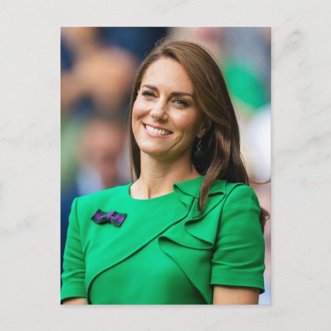 Postal Princesa Kate verde estilizada (Anverso)