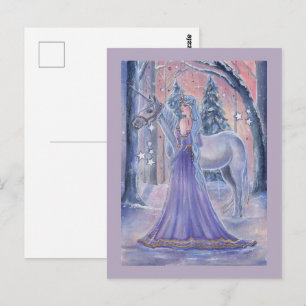Postal Princesa Lumi con arte de Unicornio por Renee Lavo