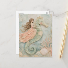Postal Princesa surrealista y collage de fantasía de caba