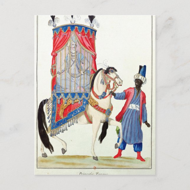 Postal Princesa turca camino a la mezquita (Anverso)