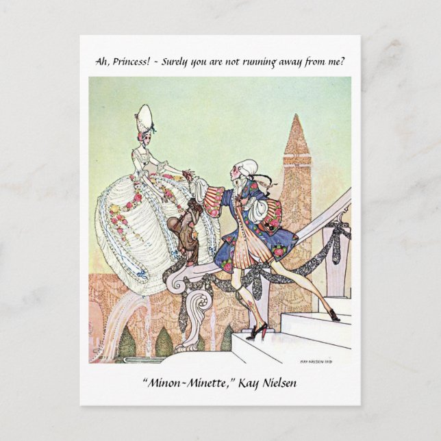 Postal Princesa voladora y príncipe conmocionado Kay Niel (Anverso)