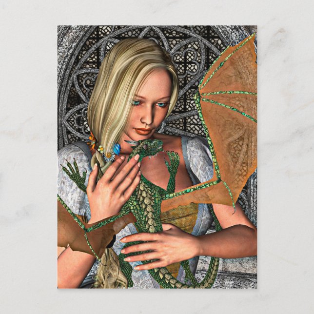 Postal Princesa y dragón (Anverso)