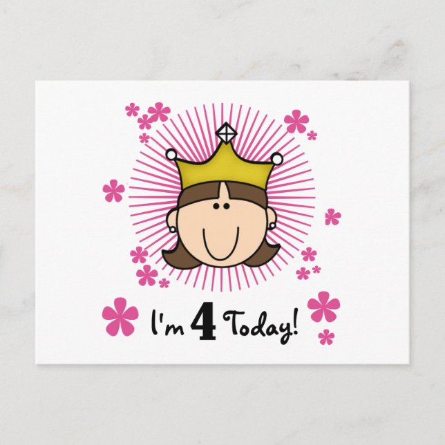 Postal Princesas 4.ª camiseta y regalo de cumpleaños (Anverso)