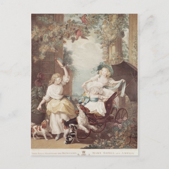 Postal Princesas María, Sofía y Amelia (Anverso)