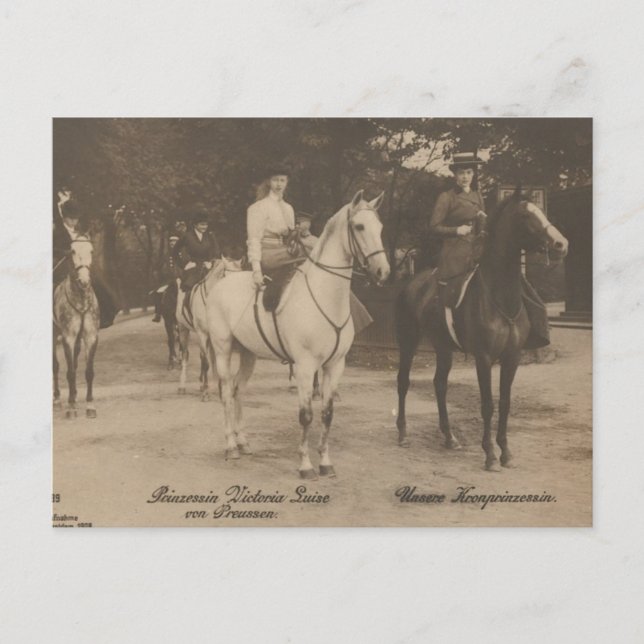 Postal Princesas montando a caballo en la silla #056SS (Anverso)