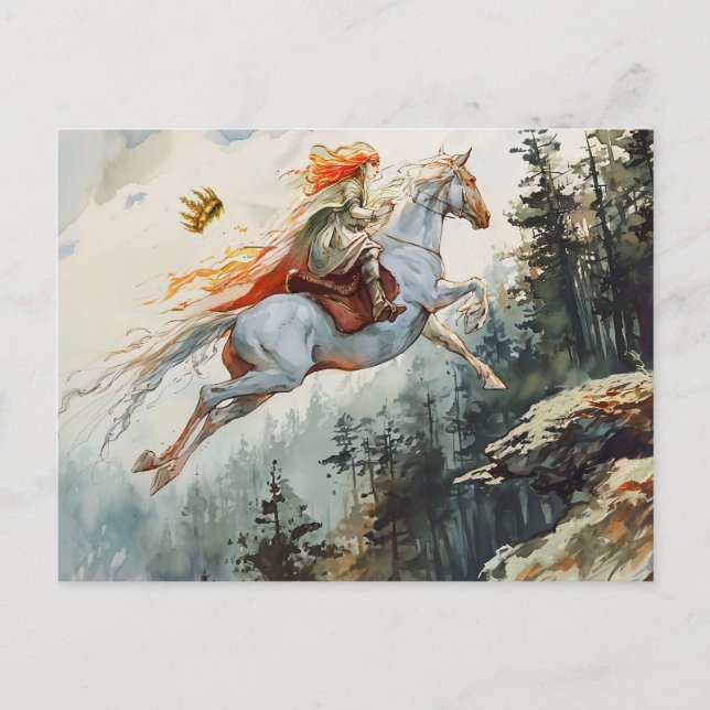 Postal Princess Crown Lost  Rosstrappe Legend Watercolor (Anverso)