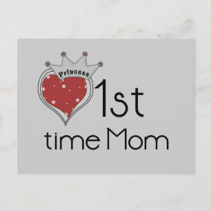Postal Princess Heart Primera vez que mamá camisetas y re