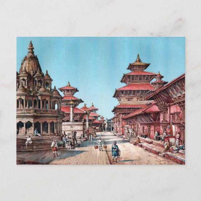 POSTAL PRINCIPALES DELINCUENTES DE LA RUE PATAN, NÉPAL (1 (Anverso)