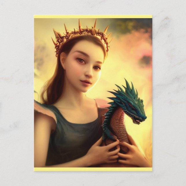 Postal Príncipes dragones con dragón (Anverso)