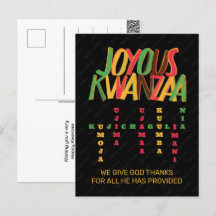 Principios alegres del KWANZAA en crucigrama