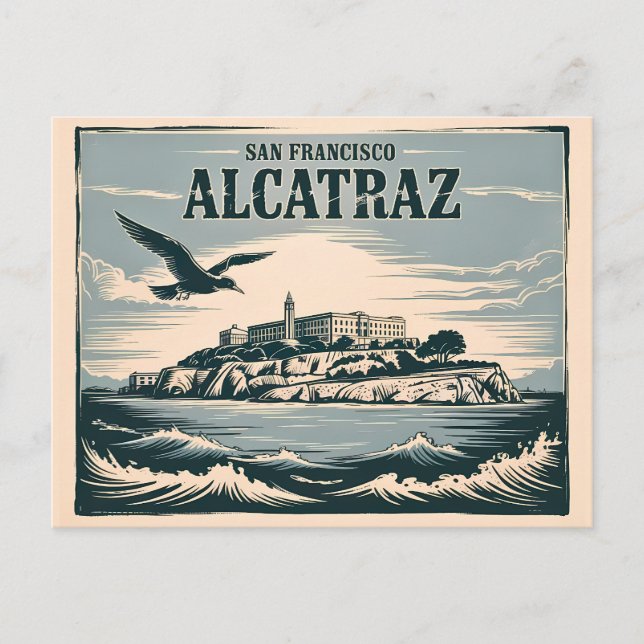 Postal Prisión de la Isla de Alcatraz San Francisco Viaje (Anverso)