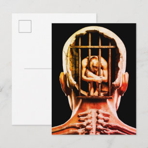 Postal Prisión de la Mente – Arte mural conceptual surrea