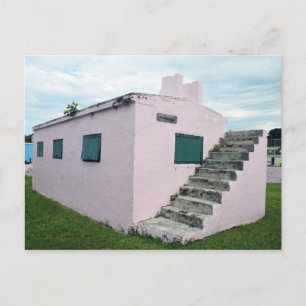 Postal Prisión histórica rosa en Bahamas, ciénaga verde d