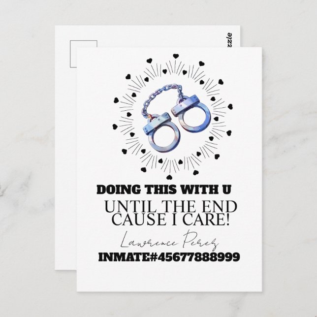 Postal Prison Cards Long Distance Doing Time Cuffs (Anverso / Reverso)