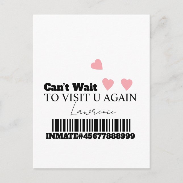 Postal Prison Long Distance Cute Hearts Visit (Anverso)