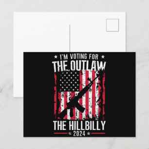 Postal Pro 45 Estoy votando por The Outlaw And The Hillbi