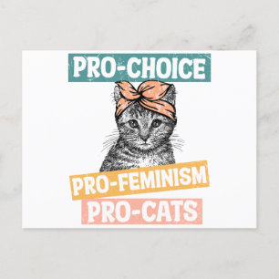 Postal Pro Choice Pro Feminismo Pro Cats