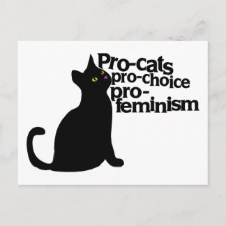 Postal pro-feminismo pro-elección de gatos