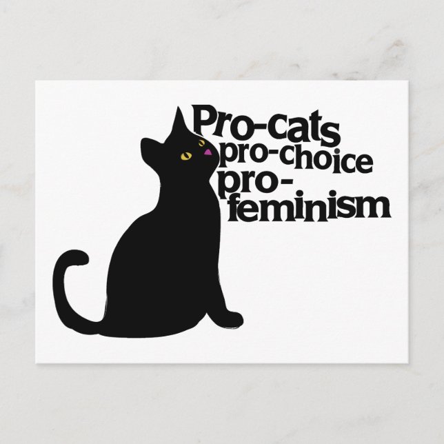 Postal pro-feminismo pro-elección de gatos (Anverso)
