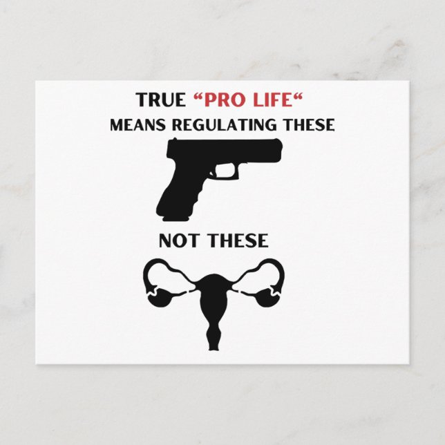 Postal Pro Life regula las armas y el arte de palabras (Anverso)