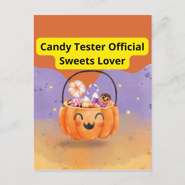 Postal Probador de Dulces Oficial Amante de los Dulces (Anverso)