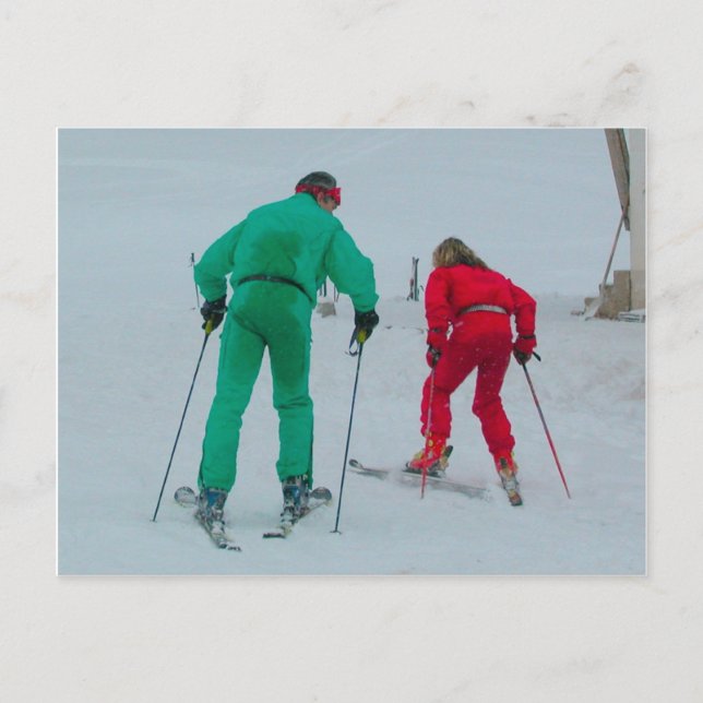 Postal Probando la nieve (Anverso)