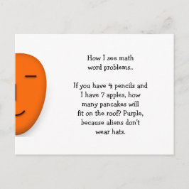 Postal Problemas de palabras matemáticas. Funny envía pos