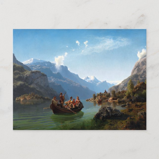 Postal Procesamiento de novias Adolph Tidemand y Hans Gud (Anverso)