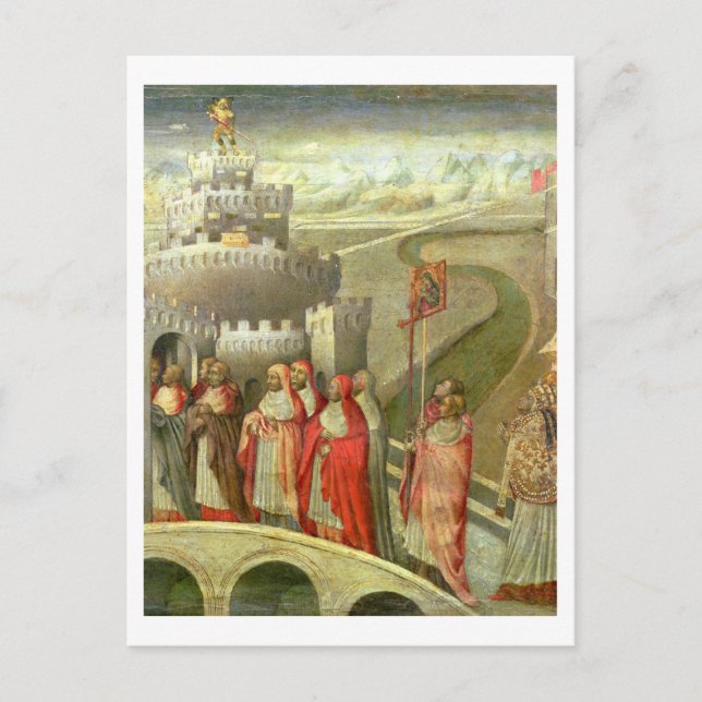 Postal Procesión de San Gregorio al Castel St. Angelo (Anverso)