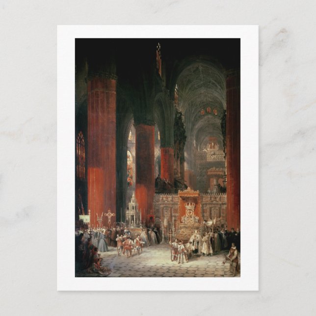 Postal Procesión en la Catedral de Sevilla, 1833 (aceite  (Anverso)