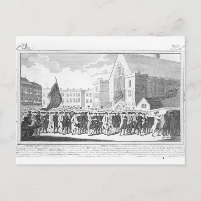 Postal Procesión pacífica de los miembros protestantes (Anverso)