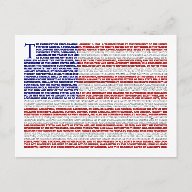 Postal Proclamación de emancipación (Anverso)