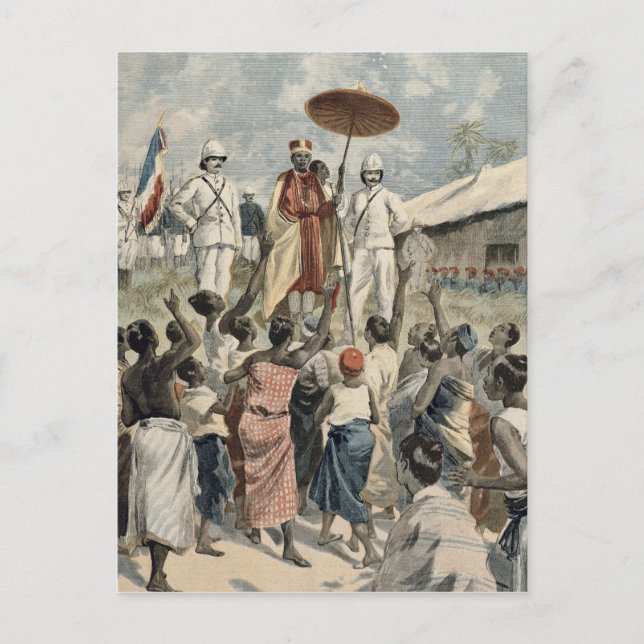 Postal Proclamación del nuevo rey de Dahomey (Anverso)