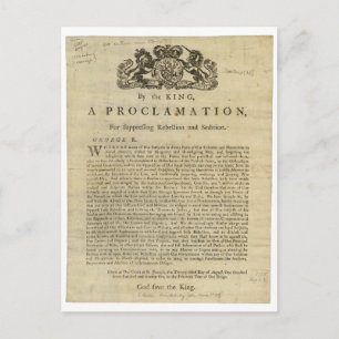 Postal Proclamación del Rey para la represión de la rebel