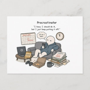 Postal Procrastinador Sé Que Debería Meme Divertido
