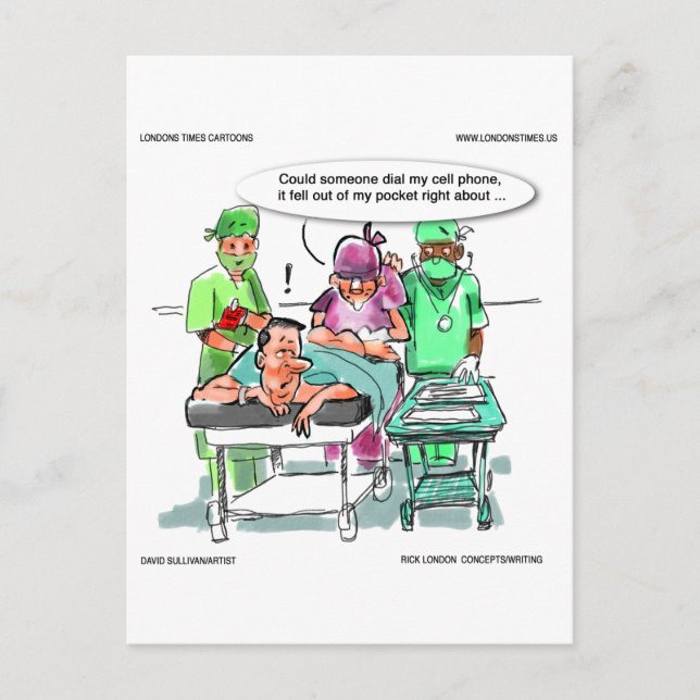 Postal Proctólogo pierde curiosidad por el teléfono celul (Anverso)