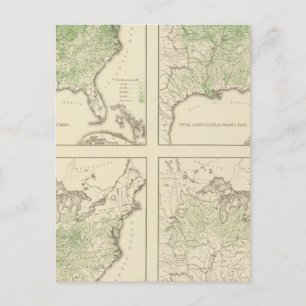 Postal Producción de maíz y lácteos, litografo estadounid