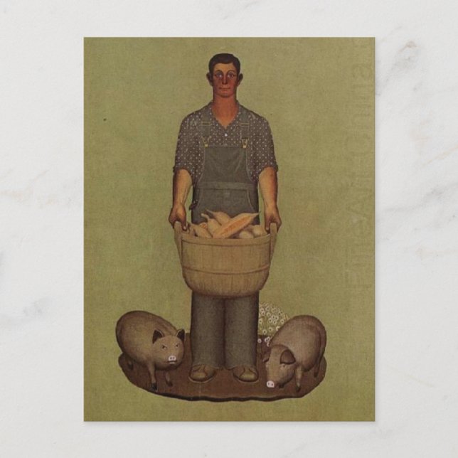Postal Producto de Iowa por Grant Wood (Anverso)