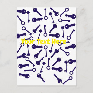Postal Producto de patrón azul clave